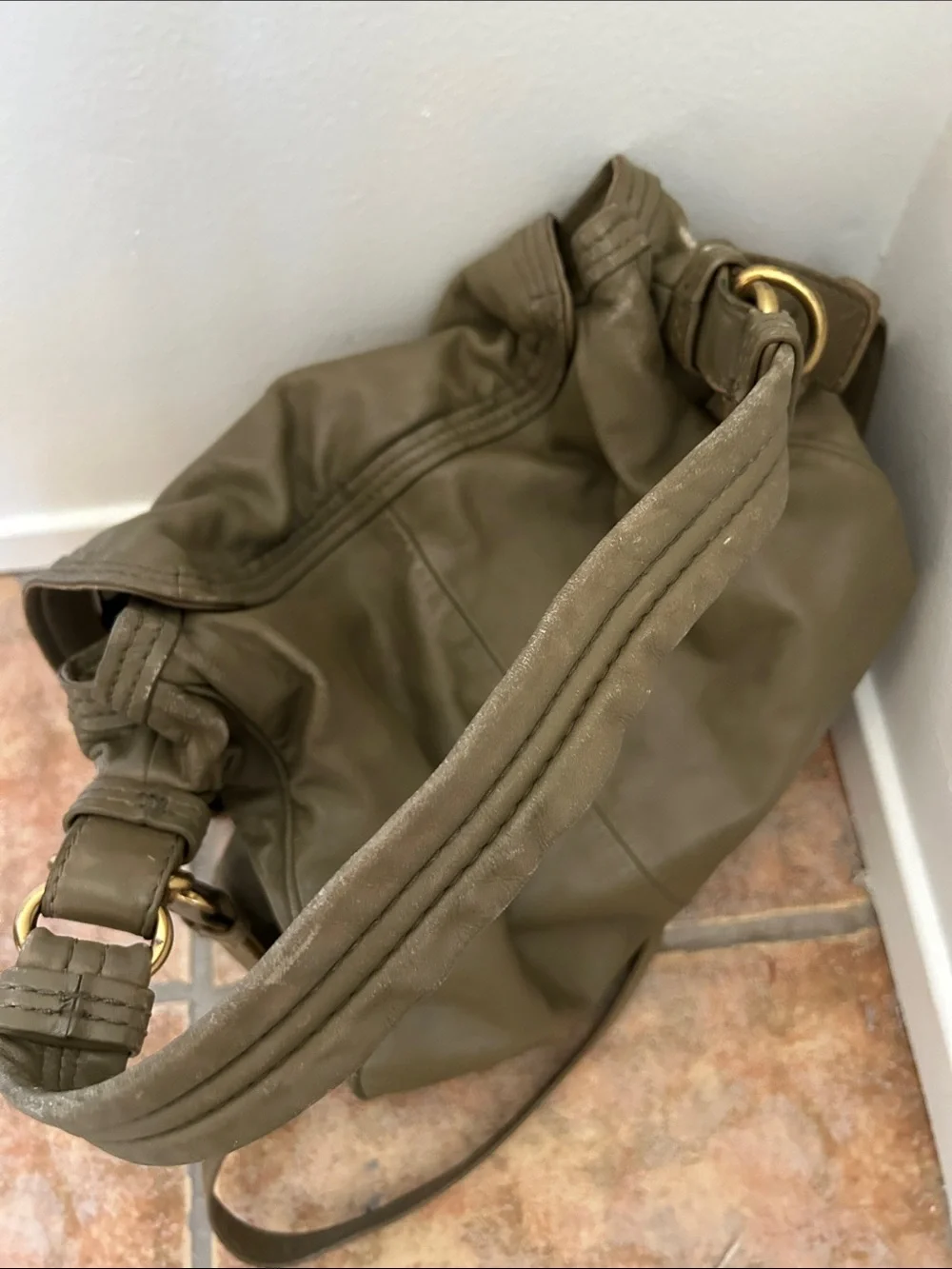 Marc by Marc Jacobs Leather Turnlock Crossbody Bag, Army Olive Green